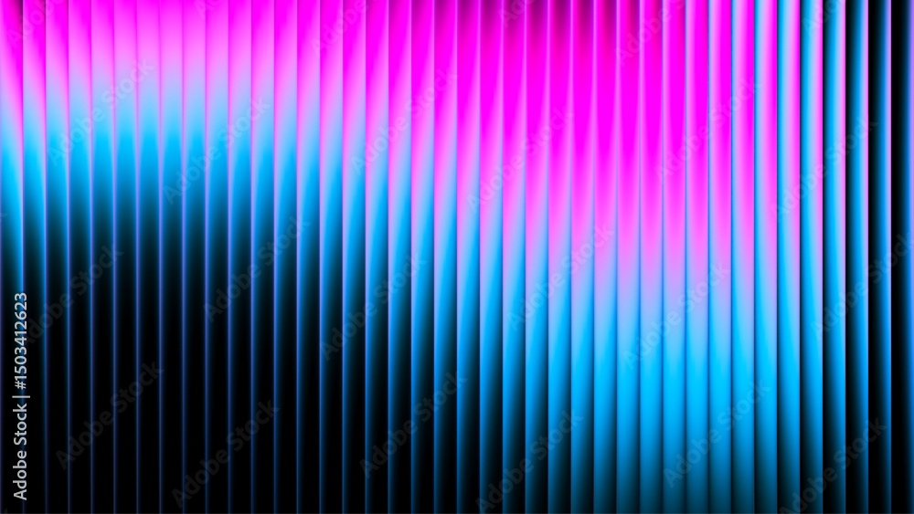 Poster vibrant gradient pattern with vertical glowing neon lines blending smooth and radiant colors. minima