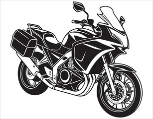 Clean Motorcycle Silhouette for Stock Use