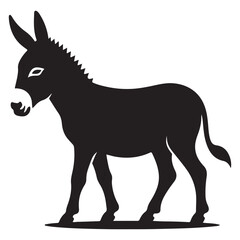 Simple Black Donkey Silhouette Vector