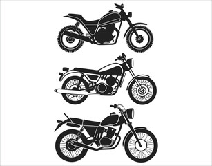 Obraz premium Motorbike Front View Silhouettes