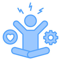 Stress Management Blue Icon