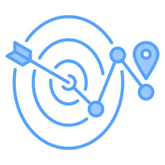 Goal Tracking Blue Icon