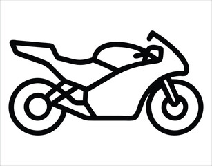 Fototapeta premium Silhouette of Fast Riding Motorcycle