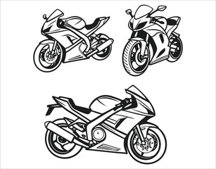 Obraz premium Silhouette Pack ? Superbike Models.eps