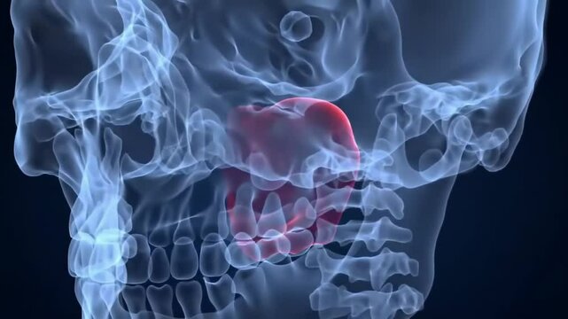 3D X-ray of Human Skull Showing Maxilla Bone
