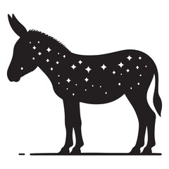 Simple Black Donkey Silhouette Vector