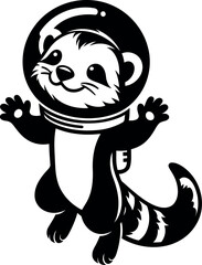Cheeky Ferret Astronaut in Space
