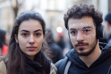 Fototapeta premium Facial Recognition System concept.