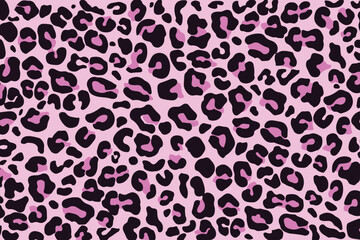 Seamless Leopard pattern pink vector background