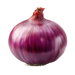 Vibrant purple onion showcasing intricate layers against a stark background