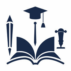 Graduation Education Logo Vector Art Illustration