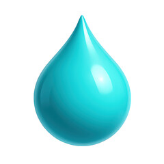 Glossy Teal Water Drop Illustration