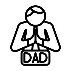 Thank You Dad Vector Line Icon Design