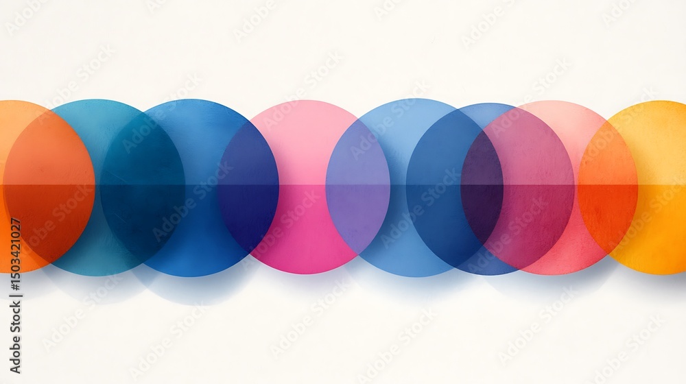 Poster abstract colorful overlapping circles pattern