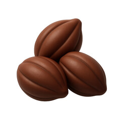 Fototapeta premium Three Rich Dark Chocolate Cocoa Pods