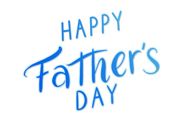Happy Father's Day typography vector ext in Blue with Shadow Effect Elegant lettering design isolated on transparent background