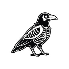 Crow wearing skeleton costume perfect for Halloween party decorations  