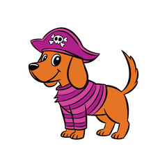 Pirate dog with hat and eye patch for Halloween adventure theme  