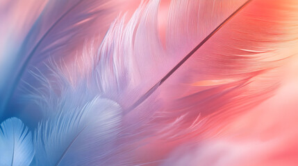 acercamiento de la textura de una pluma color pastel detalles y suavidad con delicadeza arte y belleza 