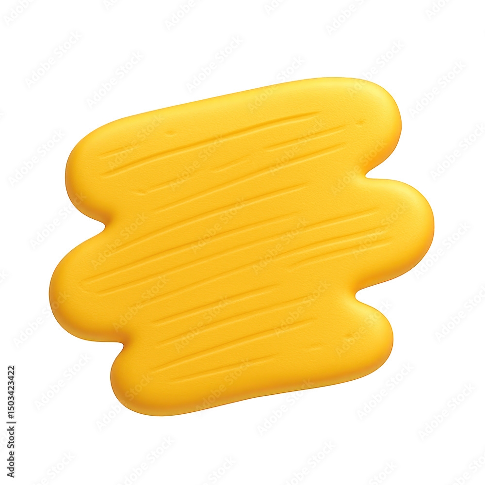Poster 3D Render of Yellow Gooey Blob