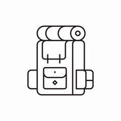 hiking backpack icon sign vector