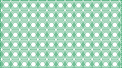 Green Hexagon Geometric Seamless Pattern