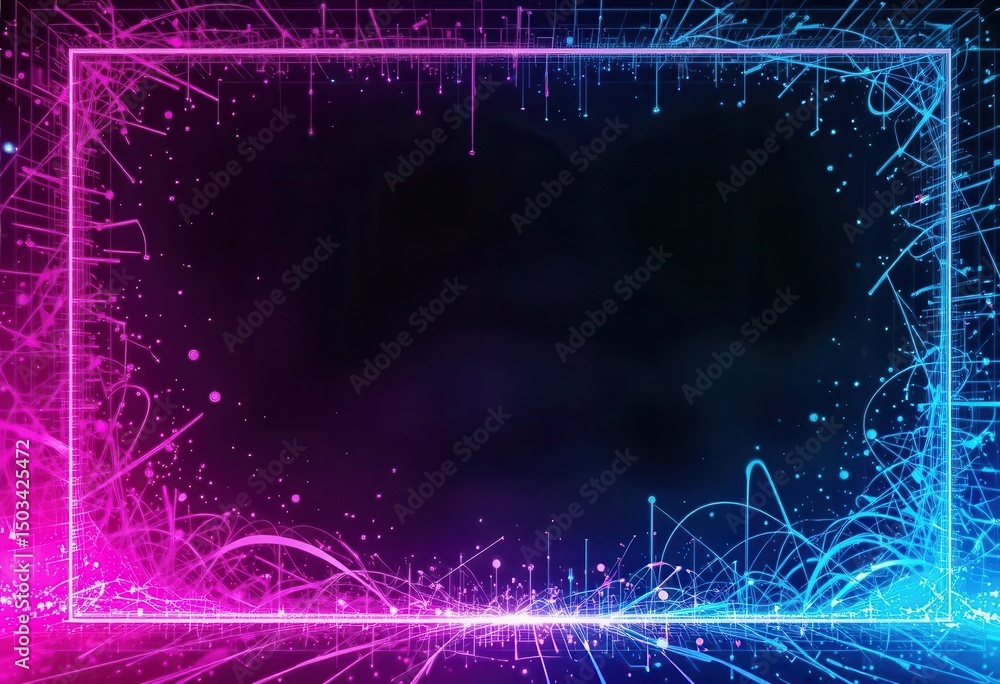 Aufkleber bright neon colors create a dynamic, colorful abstract background with lines and particles