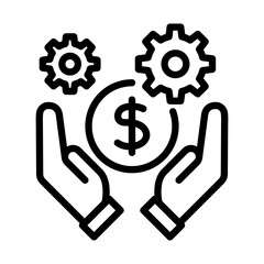 Asset management outline icon. Asset management icon isolated on white background. Transparent background, minimalist symbol. Vector images	