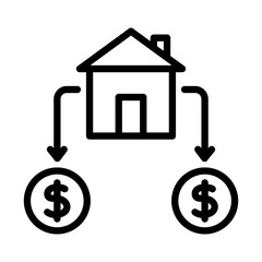 Asset management outline icon. Asset management icon isolated on white background. Transparent background, minimalist symbol. Vector images	