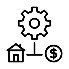 Asset management outline icon. Asset management icon isolated on white background. Transparent background, minimalist symbol. Vector images	
