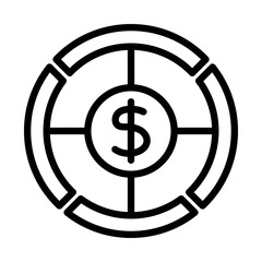 Asset management outline icon. Asset management icon isolated on white background. Transparent background, minimalist symbol. Vector images	