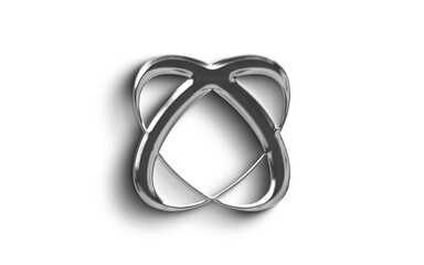 Abstract Metallic Silver Shaped  element Object On a transparant Background