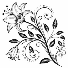 black and white floral background