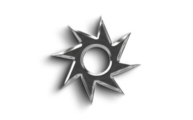 Abstract Metallic Silver Shaped  element Object On a transparant Background