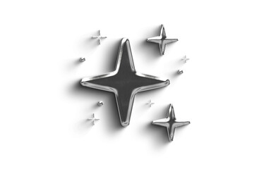 Fototapeta premium Abstract element Object Silver Shaped Metallic On a transparant Background