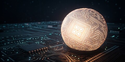 Futuristic Technology Vision Background with Digital Interface Elements