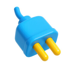 Playful 3D Render of a Blue Electric Plug
