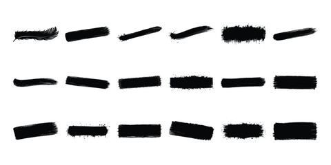 collection of paint brush ink on white background