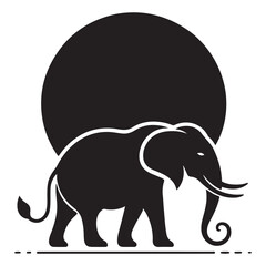 Majestic Black Elephant Silhouette Vector