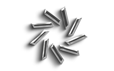 Abstract  Metallic  Silver element Object On a transparant Background