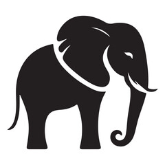 Majestic Black Elephant Silhouette Vector