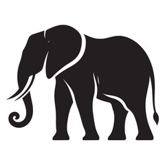 Majestic Black Elephant Silhouette Vector