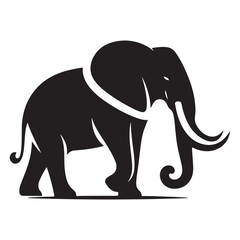 Majestic Black Elephant Silhouette Vector