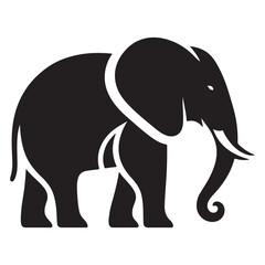 Majestic Black Elephant Silhouette Vector