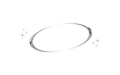 abstract chrome shape y2k element transparent background png