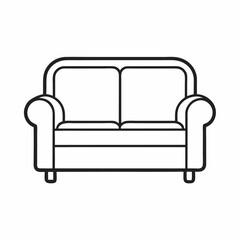 black sofa isolated on white