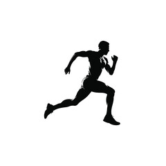 silhouette of a runner man