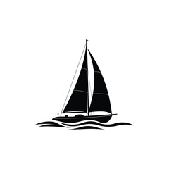 sailboat on the water vector silhouette
