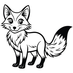 Red Fox vector illustration white background