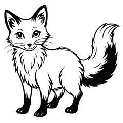 Obraz premium Red Fox vector illustration white background